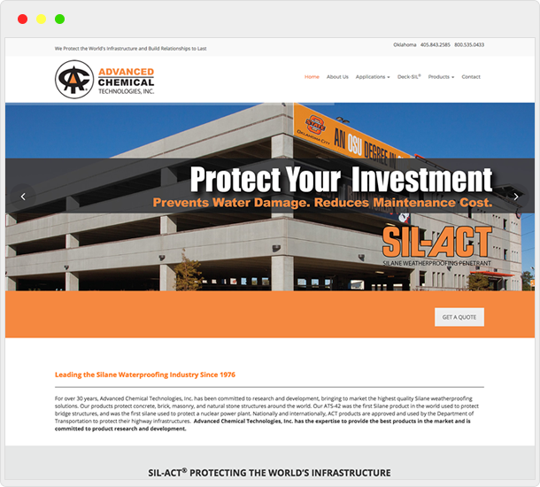 Advanced Chemical Technologies web design