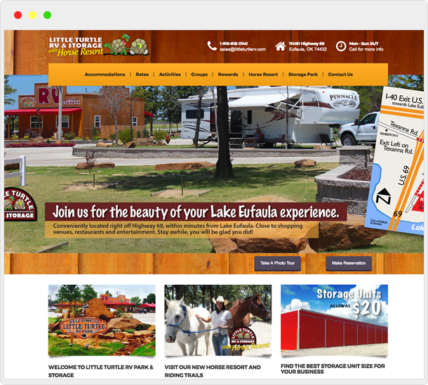 Little Turtle RV Storage website design Little Turtle RV Storage website design