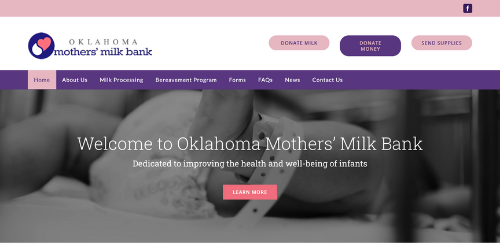 OK Milk Bank website design